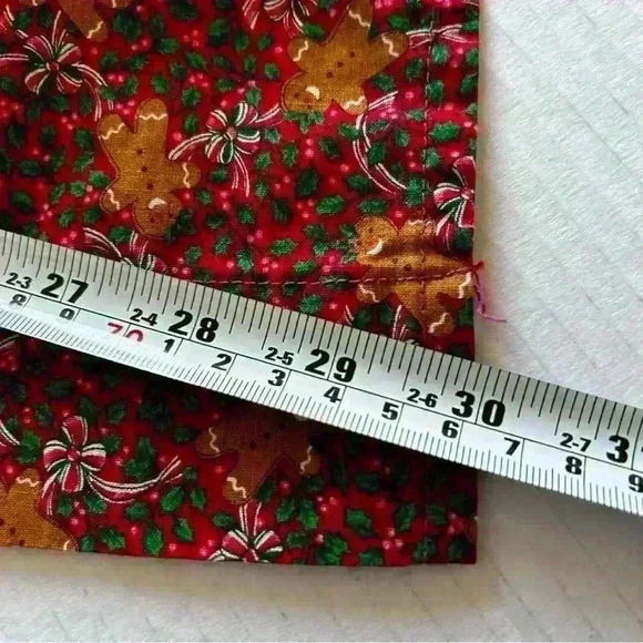 2/$30 Vintage Handmade Half Apron  Gingerbread Man Christmas Holiday with Pocket - Picture 2 of 7